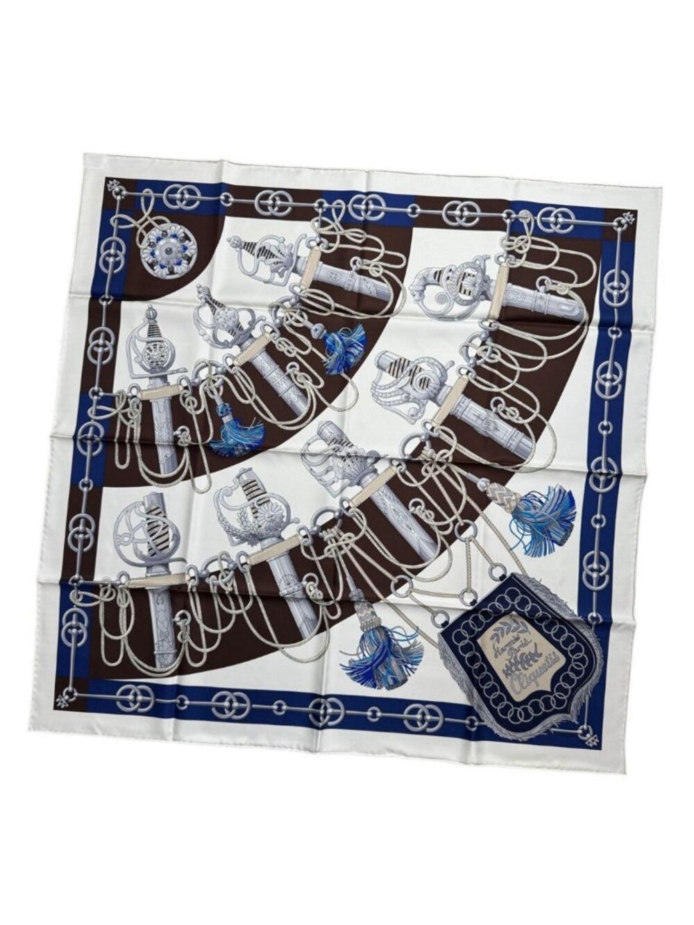 Hermes Carre 90 Cliquetis Silk Scarf Sword Handle